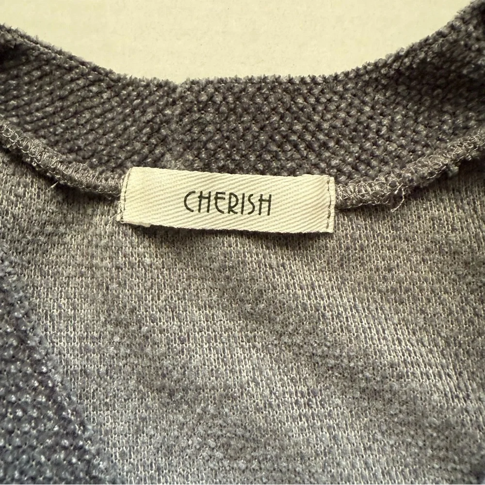 Cherish Heathered Gray Cozy Knit Top-oversized - Picture 2 of 3